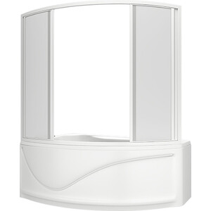 Акриловая ванна BAS Николь 170x100 левая, со шторкой, каркасом и панелью