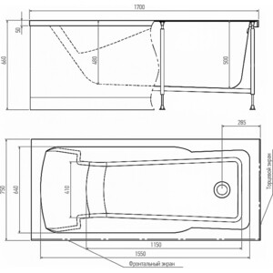 Акриловая ванна Alex Baitler Madin 170х75 (MADIN 170*75)