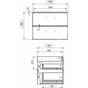 Тумба под раковину Cersanit Lara 60 орех (63414)