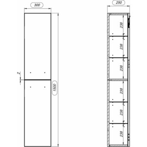Пенал Cersanit Lara 30 орех (63417)