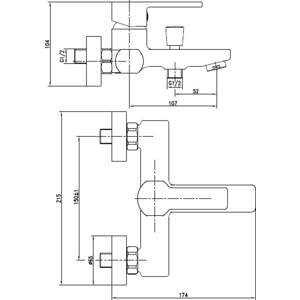 Смеситель для ванны Cersanit Smart хром (63048)