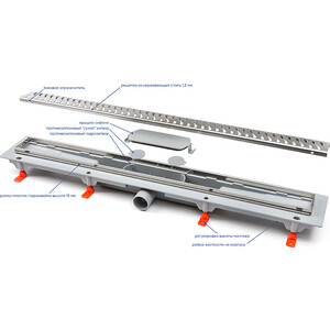 Душевой лоток Veconi VC Square 45 хром (V450S)