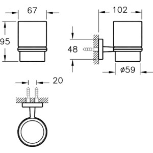 Держатель зубных щенок Vitra Q-Line хром (A44993)