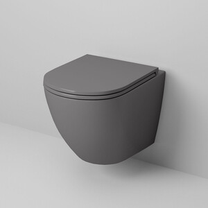 Унитаз подвесной безободковый Grossman с тонким сиденьем-микролифт, серый матовый (GR-4455GMS)