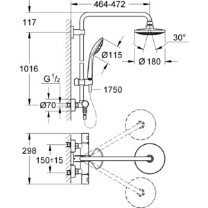 Душевая система Grohe Euphoria System с термостатом, хром (27296001)