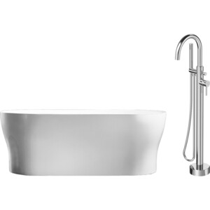 Акриловая ванна BelBagno 150x80 со смесителем, слив-перелив хром (BB405-1500-800, F7514100)