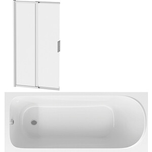 Акриловая ванна Am.Pm Sense 170x70 с каркасом и шторкой (W75A-170-070W-KL, W80S-100PS-150MT)