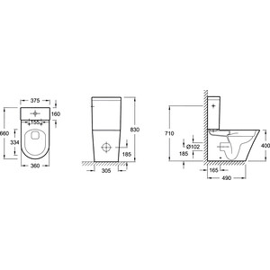 Бачок для унитаза Jacob Delafon Rodin+ нижний подвод воды 2,6/4 л (ETAB232-00)
