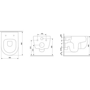 Унитаз подвесной безободковый Damixa Sirius с сиденьем микролифт (DX86C1700SC)