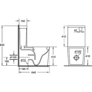 Бачок для унитаза Aquanet Tavr 2.0 C2 нижний подвод воды 4,5/3 л (243543)