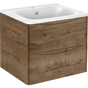 Тумба с раковиной Vincea Paola 60х47 V.Oak (VMC-2P600VO, VCB-2VP600W)