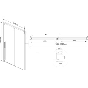 Душевая дверь Vincea Lugano VDS-1L 130х195 прозрачная, черная (VDS-1L130CLB-1)