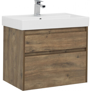 Тумба с раковиной Aquanet Nova Lite 75 два ящика, дуб рустикальный (249515, 242338)