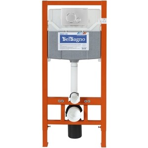 Инсталляция для унитаза BelBagno Sfera с кнопкой смыва, хром (BB001-120, BB015-SR-CHROME)