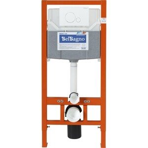 Инсталляция для унитаза BelBagno Sfera с кнопкой смыва, белая (BB001-120, BB014-SR-BIANCO)