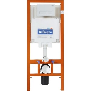 Инсталляция для унитаза BelBagno Marmi с кнопкой смыва, белая (BB002-80, BB009-MR-BIANCO)