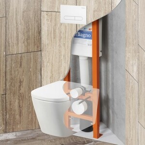 Инсталляция для унитаза BelBagno Marmi с кнопкой смыва, черная матовая Tocco Morbido (BB003-30, BB012-MR-NERO.M)