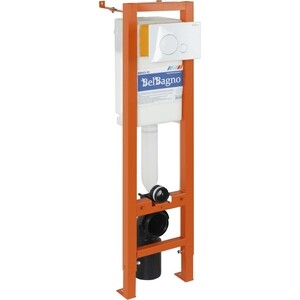 Инсталляция для унитаза BelBagno Sfera с кнопкой смыва, белая (BB003-30, BB014-SR-BIANCO)