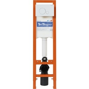 Инсталляция для унитаза BelBagno Sfera с кнопкой смыва, белая (BB003-30, BB014-SR-BIANCO)