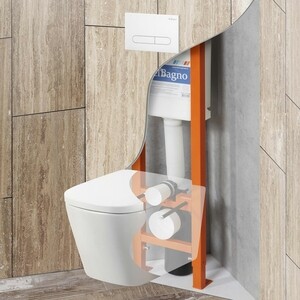 Инсталляция для унитаза BelBagno Sfera с кнопкой смыва, белая (BB003-30, BB014-SR-BIANCO)