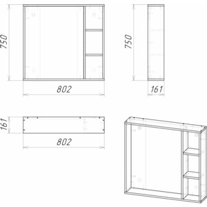 Зеркало Grossman Флай 80 дуб сонома (208001)
