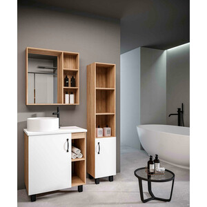 Тумба под раковину Grossman Флай 66х43 белый/дуб сонома (107001)