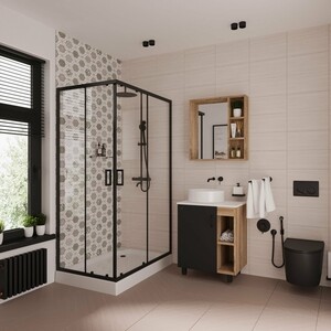 Душевой уголок Niagara Nova 120x80 прозрачный, черный (NG- 6810-08 BLACK)