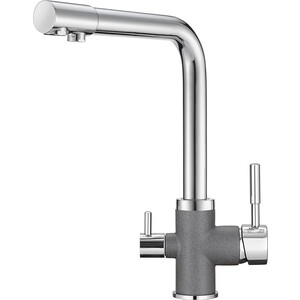 Смеситель для кухни Granula GR-3015 графит, с подключением к фильтру