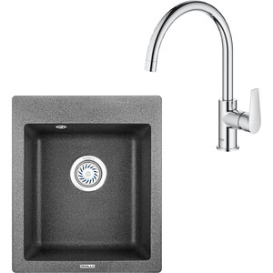 Кухонная мойка и смеситель Granula GR-4201 графит, Grohe BauEdge 31367001