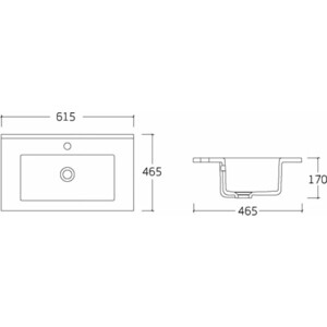 Раковина мебельная Vincea 60х46 белая (VBS-13960)