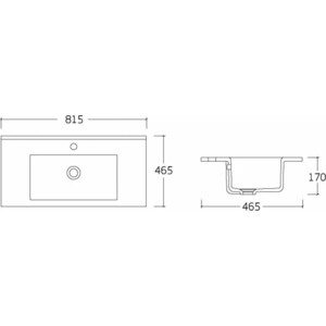 Раковина мебельная Vincea 80х46 белая (VBS-13980)