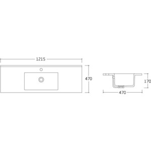 Раковина мебельная Vincea 120х47 белая (VBS-13120)