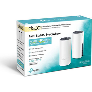 Бесшовный Mesh роутер TP-Link DECO P9(2-PACK) AC1200 10/100/1000BASE-TX белый