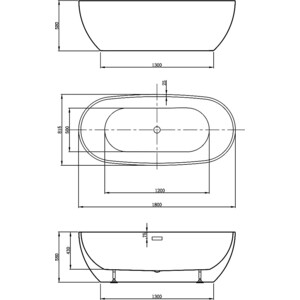Акриловая ванна Vincea 180х81,5 слив-перелив, белая (VBT-408-1800)
