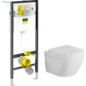 Комплект унитаза Grohe Euro Ceramic с инсталляцией, кнопкой, сиденьем микролифт (39328000, 792855, 39330001)