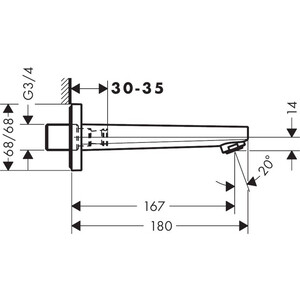 Излив для ванны Hansgrohe Metropol хром (32542000)