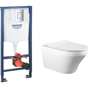 Комплект унитаза Vincea Edge-M с инсталляцией, кнопкой и сиденьем микролифт (VT1-37, 38772001)