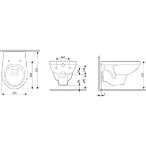 Комплект унитаза Damixa Jupiter с инсталляцией и сиденьем микролифт (DX77C1738SC, 38775001)