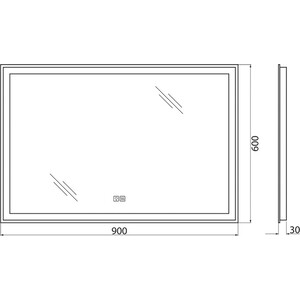 Зеркало BelBagno Spc-Grt 90х60 с подсветкой, сенсор, подогрев (SPC-GRT-900-600-LED-TCH-WARM)