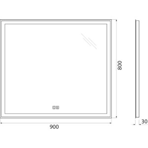 Зеркало BelBagno Spc-Grt 90х80 с подсветкой, сенсор, подогрев (SPC-GRT-900-800-LED-TCH-WARM)