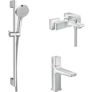 Комплект смесителей Hansgrohe Metropol с душевым гарнитуром, хром (32540000, 32571000, 26275000)