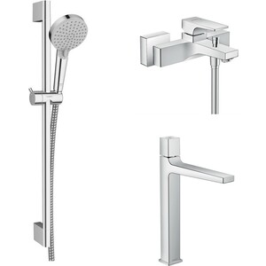Комплект смесителей Hansgrohe Metropol с душевым гарнитуром, хром (74540000, 32572000, 26275000)