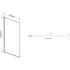 Шторка для ванны Vincea VSB 80х140 тонированная, черная (VSB-11800CGB)