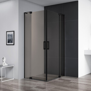 Душевой уголок Cezares Slider A-2 110-100х110-100 тонированный, черный (SLIDER-A-2-100/110-BR-NERO)