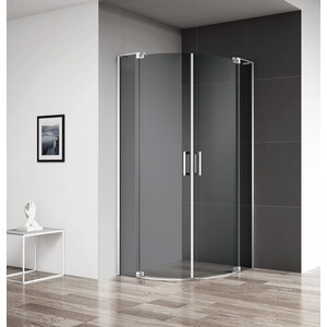 Душевой уголок Cezares Slider R-2 100-90x100-90 тонированный, хром (SLIDER-R-2-90/100-GRIGIO-Cr)