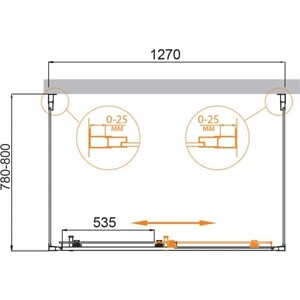 Душевой уголок Cezares Molveno AH-12 130x80 прозрачный, хром (MOLVENO-AH-12-130/80-C-Cr-IV)