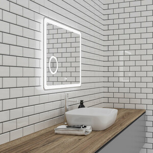 Зеркало Grossman Leo 90х80 LED сенсор, подогрев, увеличительное стекло (169080)