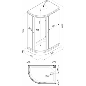 Душевая кабина Triton Коралл 120x80 правая, задние стенки матовые, стекла мозаика (Щ0000061818)