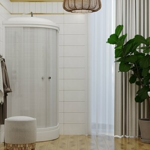 Душевая кабина Triton Стандарт 90x90 задние стенки матовые, стекла лен (Щ0000041032)