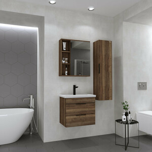 Зеркальный шкаф Grossman Форта 70х70 темный дуб галифакс (2070022)